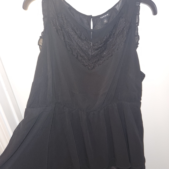 Torrid Black Asymmetrical Embellished Blouse - Picture 8 of 8
